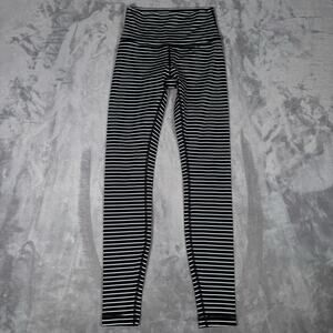 Lululemon Wunder Under High Rise Leggings Black White Stripe Women’s 4